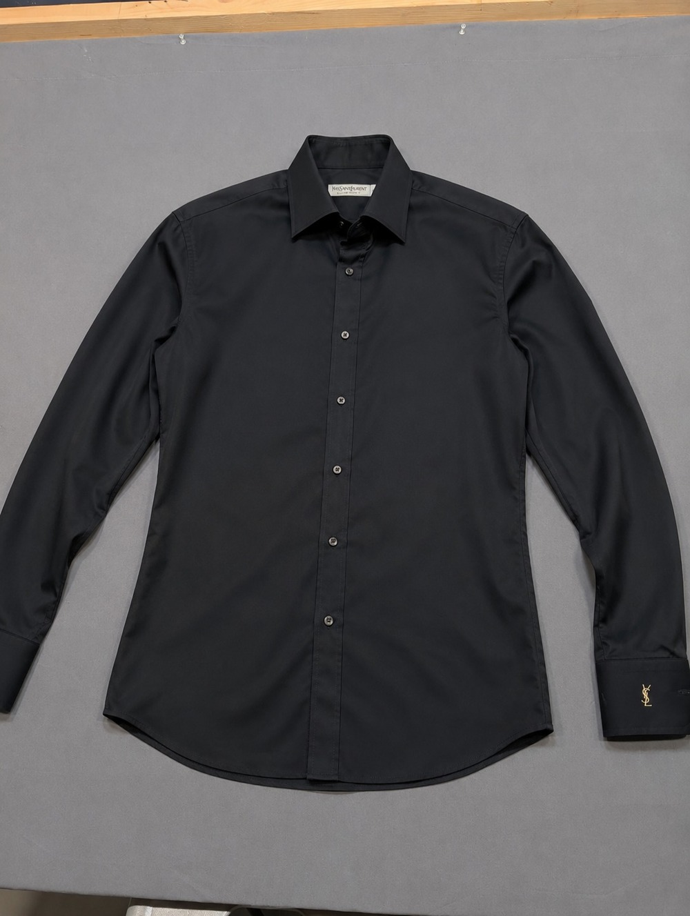 Yves Saint Laurent Pour Homme Black Dress Shirt Size 39 (15.5)